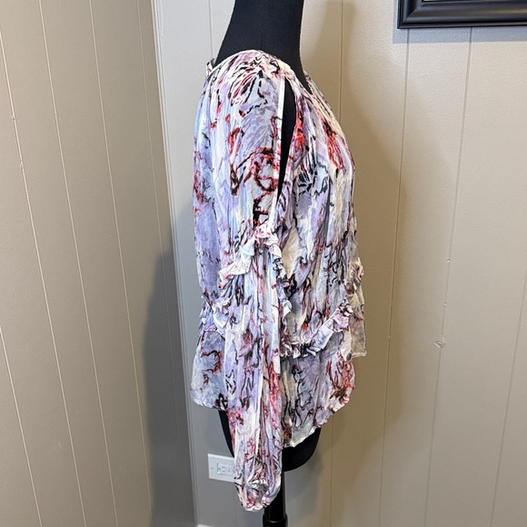 IRO Women’s 40/Large Abstract Sheer Cut Out Blouse - Picture 3 of 7